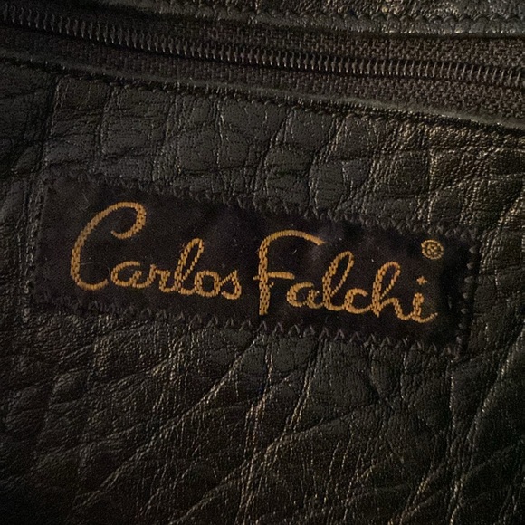 Carlos Falchi Black Leather Crossbody Bag Made in USA Women's Bag - Picture 2 of 16